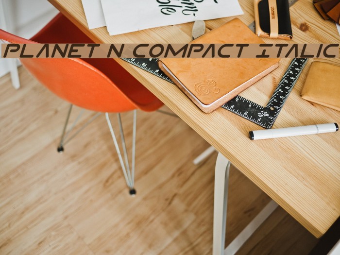 Planet N Compact Italic Font examples
