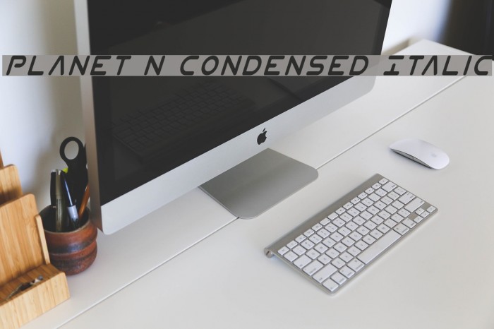 Planet N Condensed Italic Font examples