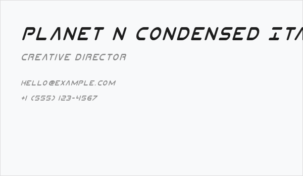 Planet N Condensed Italic Business Card