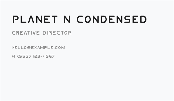 Planet N Condensed Business Card