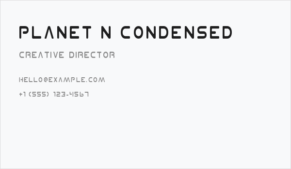 Planet N Condensed Business Card