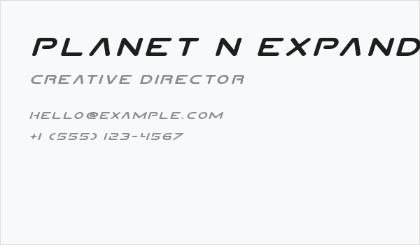 Planet N Expanded Italic Business Card