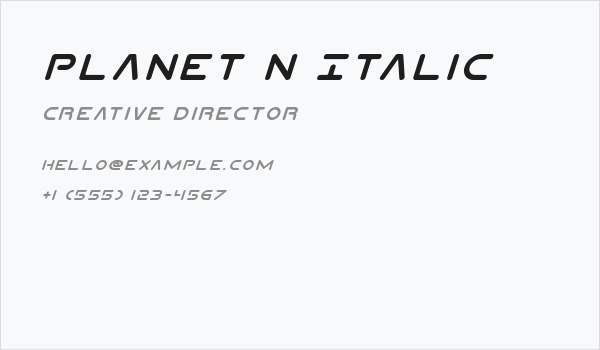 Planet N Italic Business Card