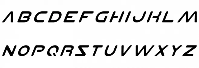 Planet N Italic Schriftart Groß