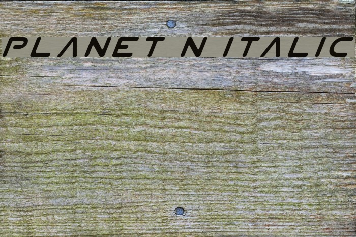 Planet N Italic Font examples