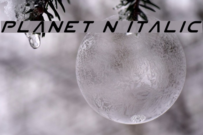 Planet N Italic Font examples