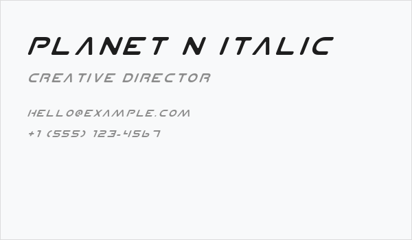 Planet N Italic Business Card