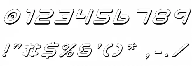 Planet N Shadow Italic Font OTHER CHARS