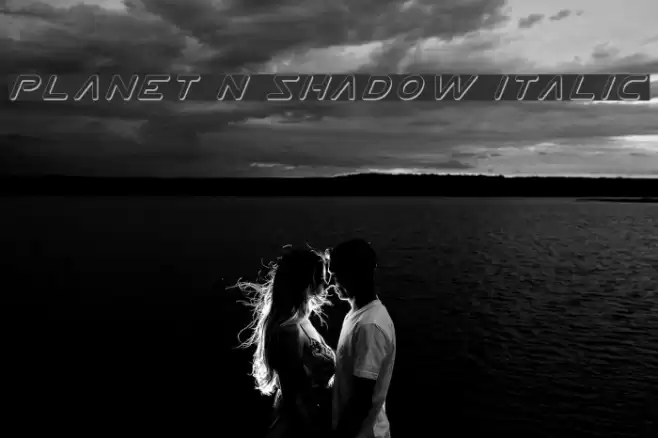Planet N Shadow Italic Font examples