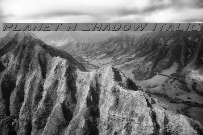 Planet N Shadow Italic Font examples