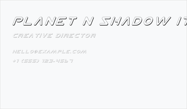 Planet N Shadow Italic Business Card