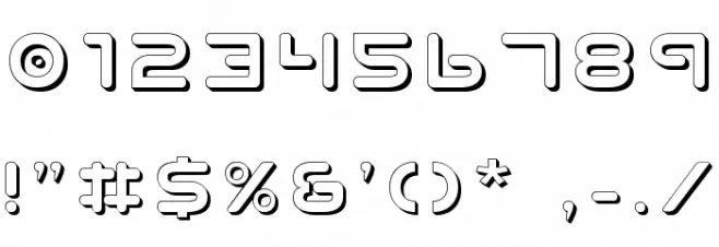 Planet N Shadow Font OTHER CHARS