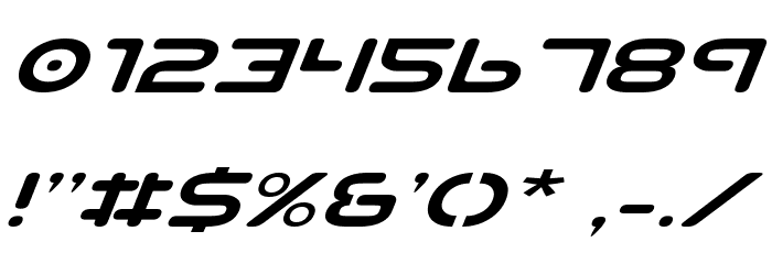 Planet NS Expanded Italic Font OTHER CHARS