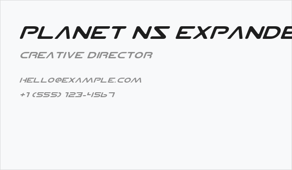 Planet NS Expanded Italic Business Card