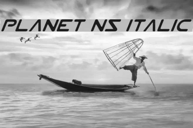 Planet NS Italic Schriftart examples