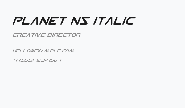 Planet NS Italic Business Card