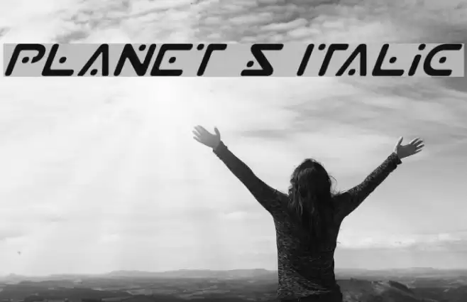 Planet S Italic Font examples