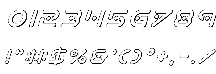 Planet X 3D Italic Font OTHER CHARS