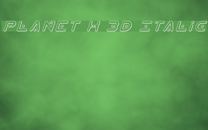 Planet X 3D Italic Font examples