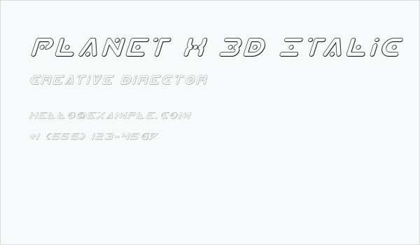 Planet X 3D Italic Business Card