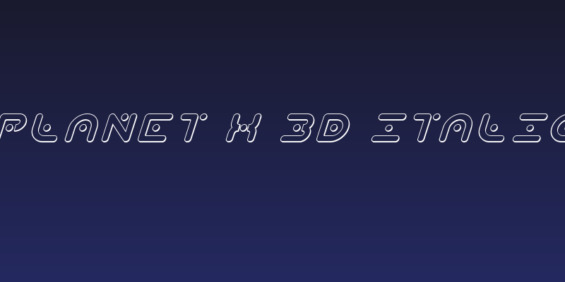 Planet X 3D Italic Social Header