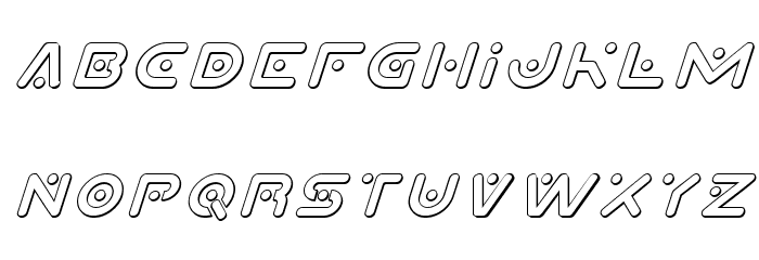 Planet X 3D Italic Font LOWERCASE