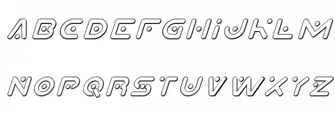 Planet X 3D Italic फ़ॉन्ट लोअरकेस