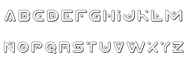 Planet X 3D Font LOWERCASE