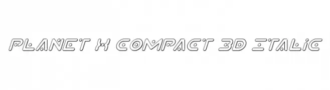 Planet X Compact 3D Italic  Скачать бесплатные шрифты