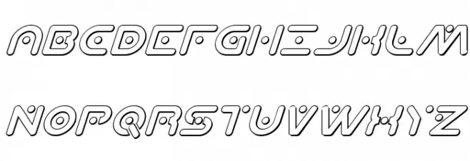 Planet X Compact 3D Italic Font UPPERCASE
