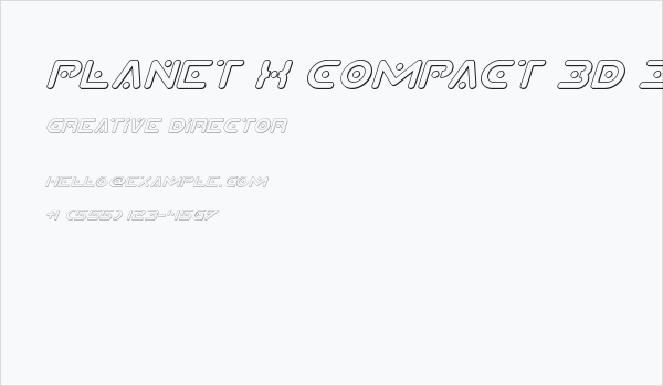 Planet X Compact 3D Italic Business Card