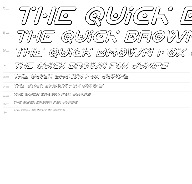 Planet X Compact 3D Italic Waterfall