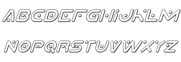 Planet X Compact 3D Italic Font LOWERCASE