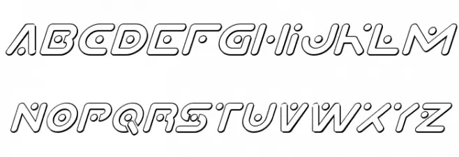 Planet X Compact 3D Italic Fonte MINÚSCULAS