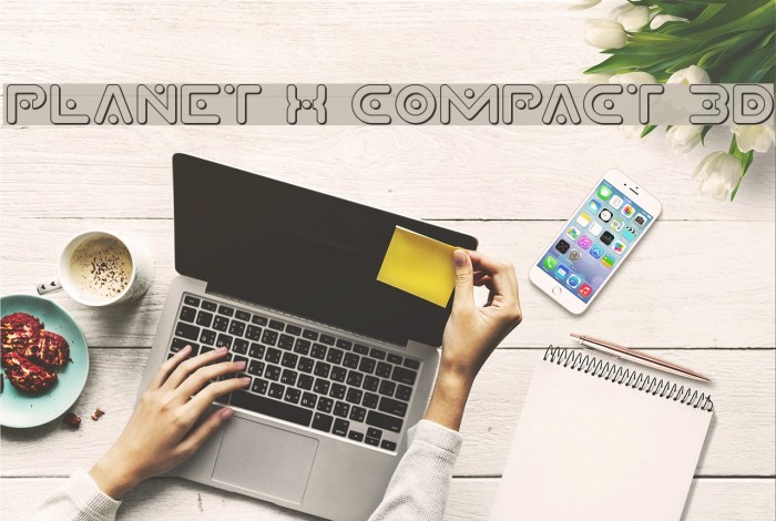 Planet X Compact 3D Font examples