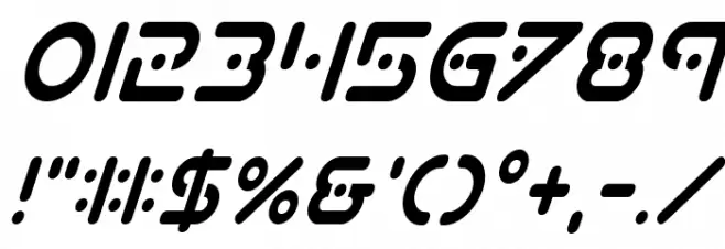 Planet X Compact Condensed Italic Font OTHER CHARS