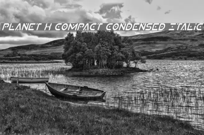 Planet X Compact Condensed Italic Font examples