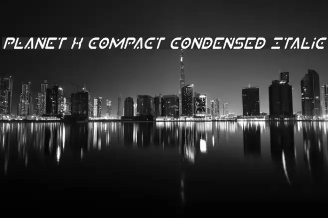Planet X Compact Condensed Italic Font examples