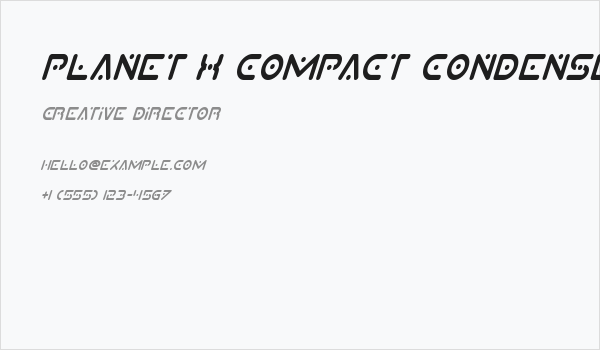 Planet X Compact Condensed Italic Business Card