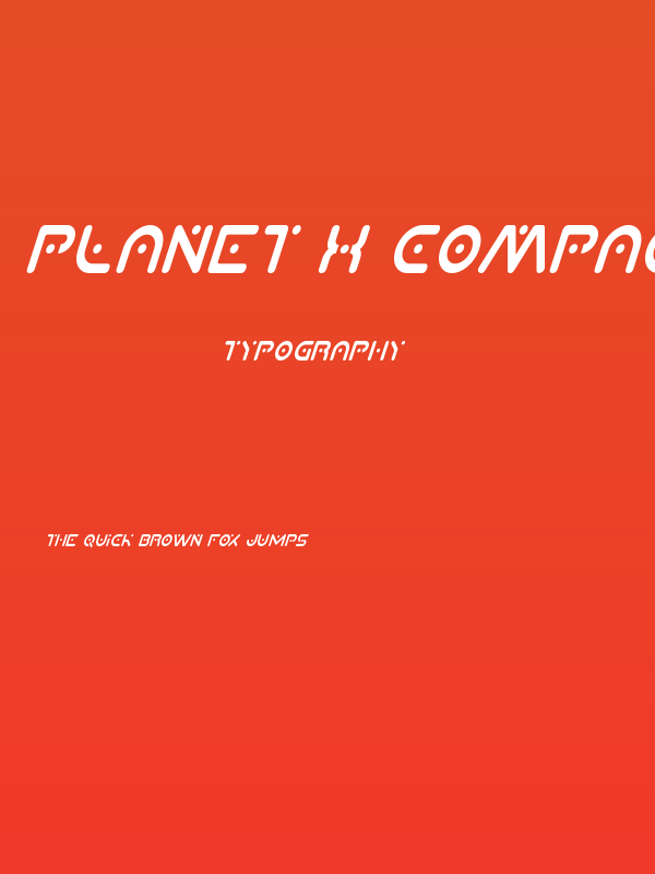 Planet X Compact Condensed Italic Poster