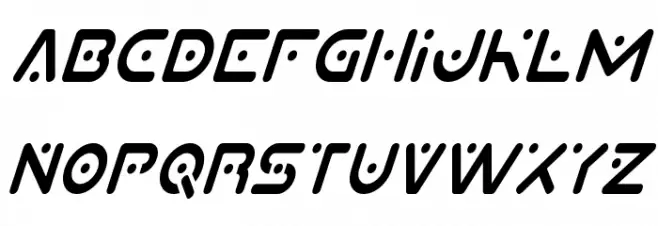 Planet X Compact Condensed Italic Caratteri MINUSCOLO