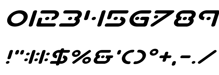 Planet X Compact Expanded Italic Font OTHER CHARS