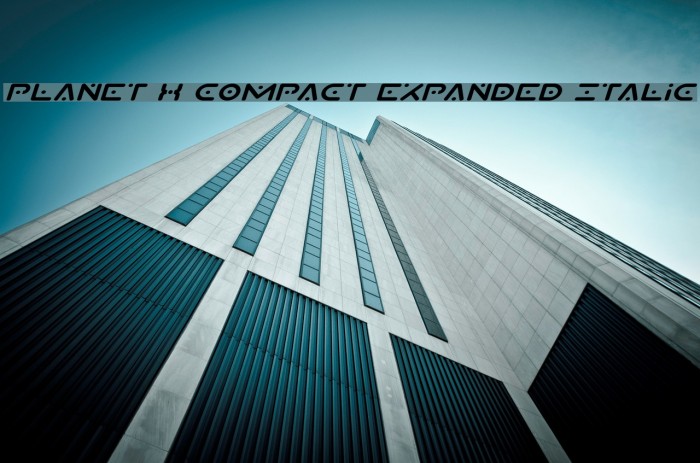 Planet X Compact Expanded Italic Font examples