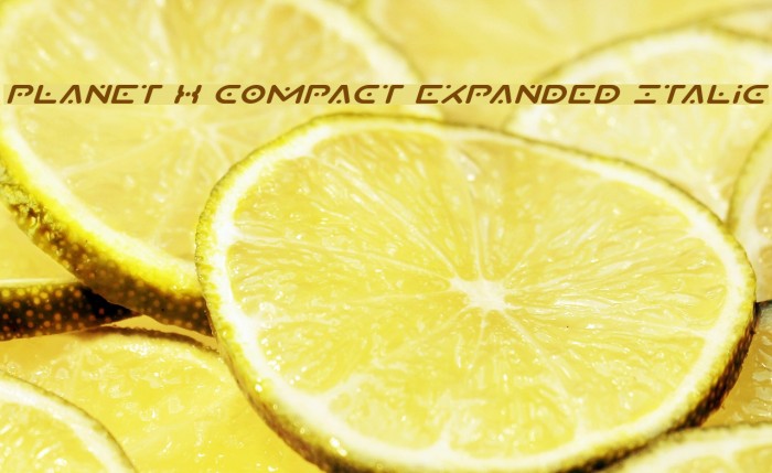 Planet X Compact Expanded Italic Font examples
