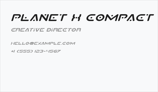 Planet X Compact Expanded Italic Business Card