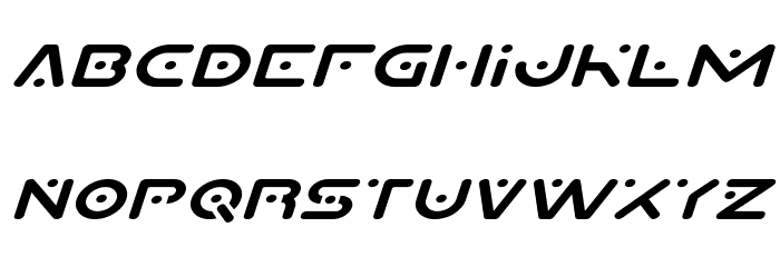 Planet X Compact Expanded Italic Font LOWERCASE