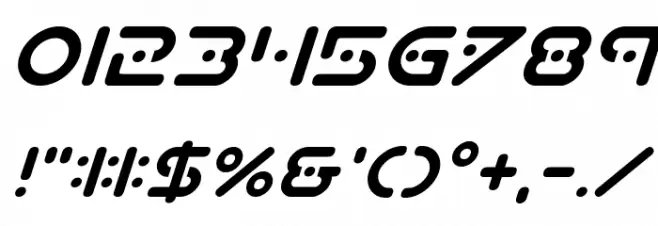 Planet X Compact Italic Font OTHER CHARS