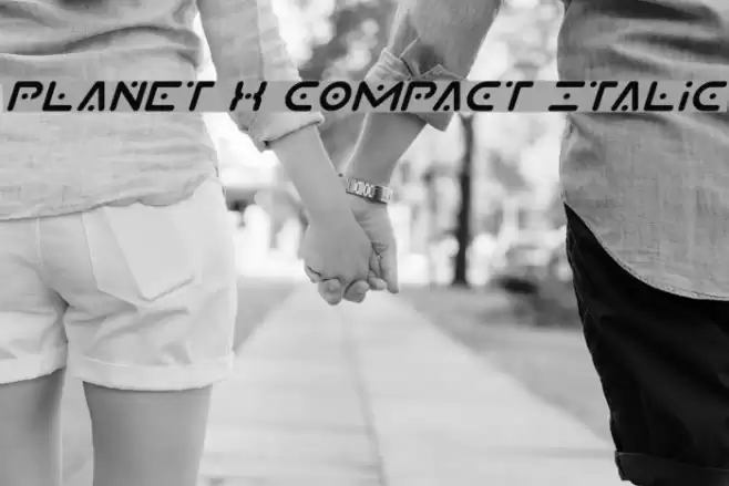 Planet X Compact Italic Font examples