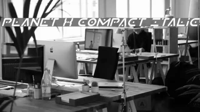 Planet X Compact Italic Font examples