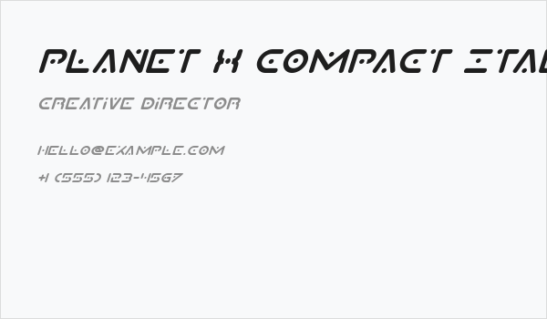 Planet X Compact Italic Business Card